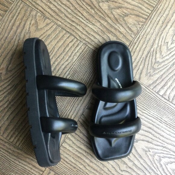 Alexander Wang Shoes - NEW Alexander Wang Jay Black Leather Flatform Sandal 37